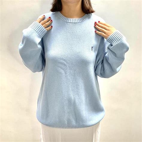 ysl jumper depop|Yves Saint Laurent jumper 90’s Baby blue vintage .